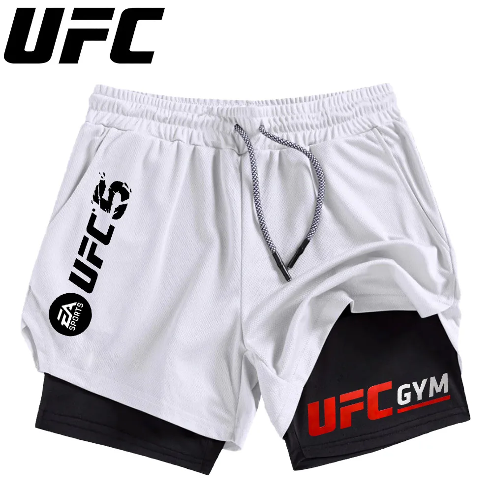 Ufc мужские двухслойные шорты для
