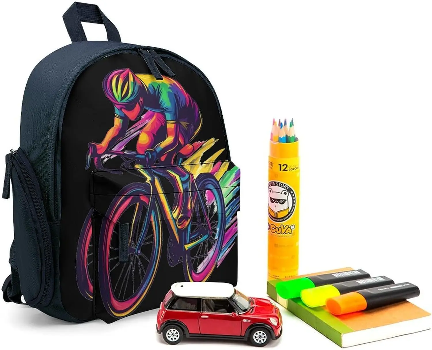 Радужный велосипедист-велосипедный дорожный рюкзак для ноутбука - Фотография_3