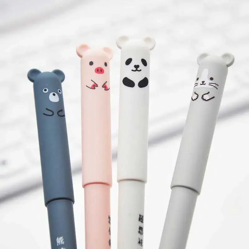Kawaii pig bear cat стираемые гелевые ручки стержни 0 - Фотография_3