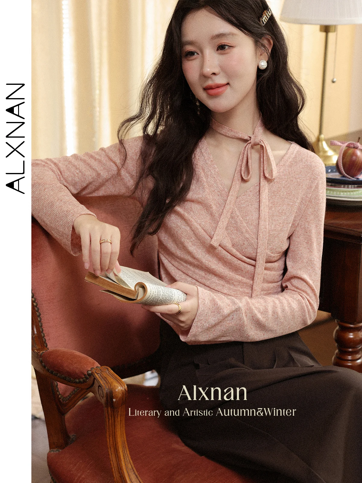 Alxnan женские брюки коричневые - Фотография_4