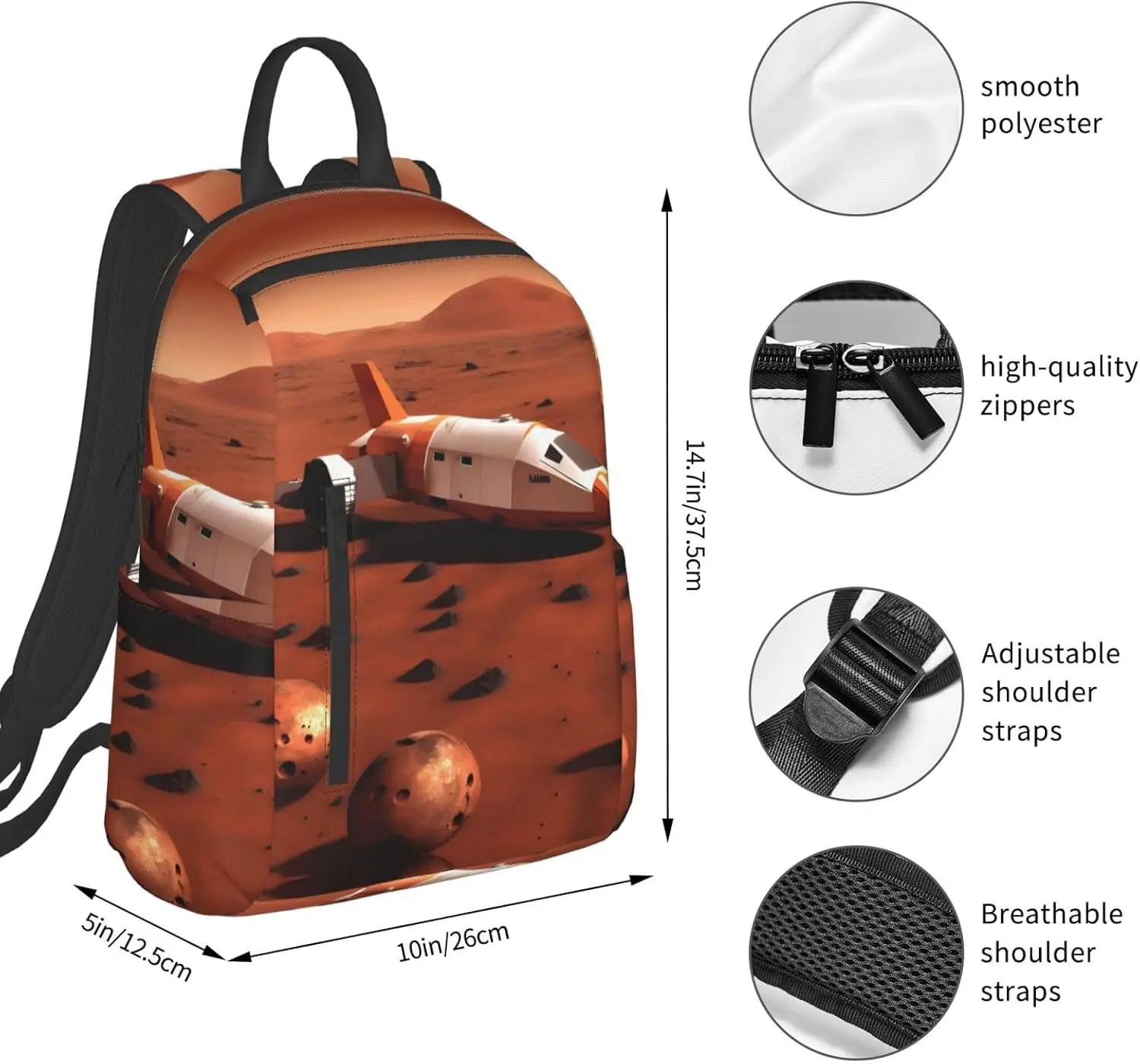 Модные рюкзаки с принтом mars planet - Фотография_4