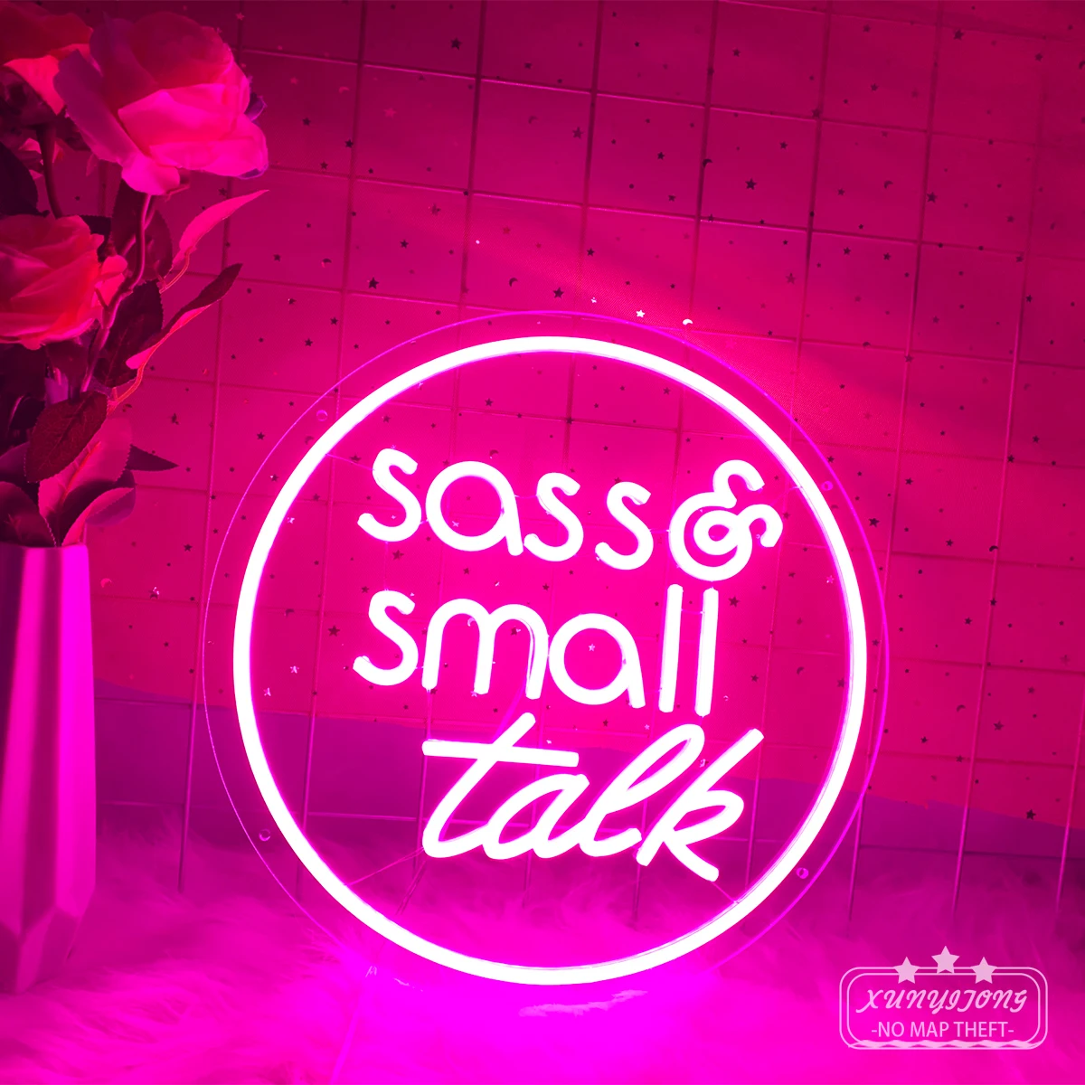 Неоновая вывеска sass small talk для общественных мест