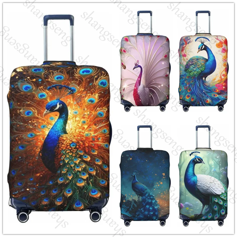 Защитный чехол для дорожного чемодана peacock flowers