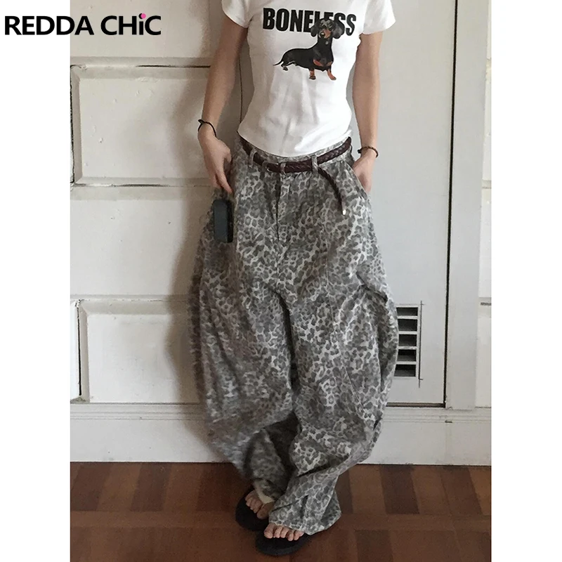 Reddachic женские джинсы с леопардовым принтом бойфренда y2k