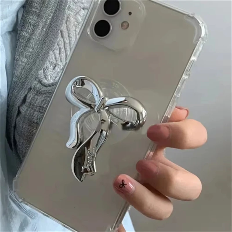 Корейский милый серебристый бант griptok - Фотография_2