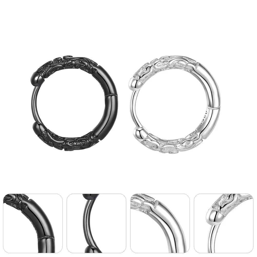 1 пара золотых серег-гвоздиков с манжетами - Фотография_2