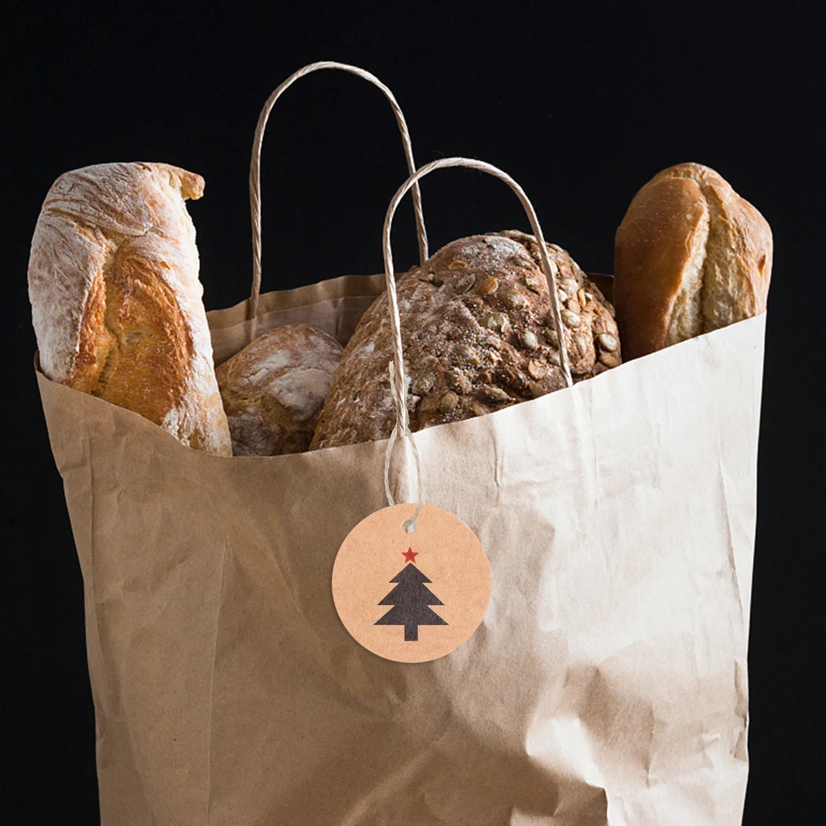 Рождественские круглые бумажные бирки