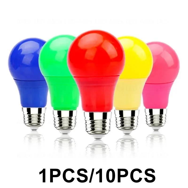220в 110v e27 5w 7w 9w led цветная