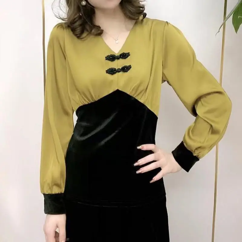 Винтажная шикарная китайская блузка