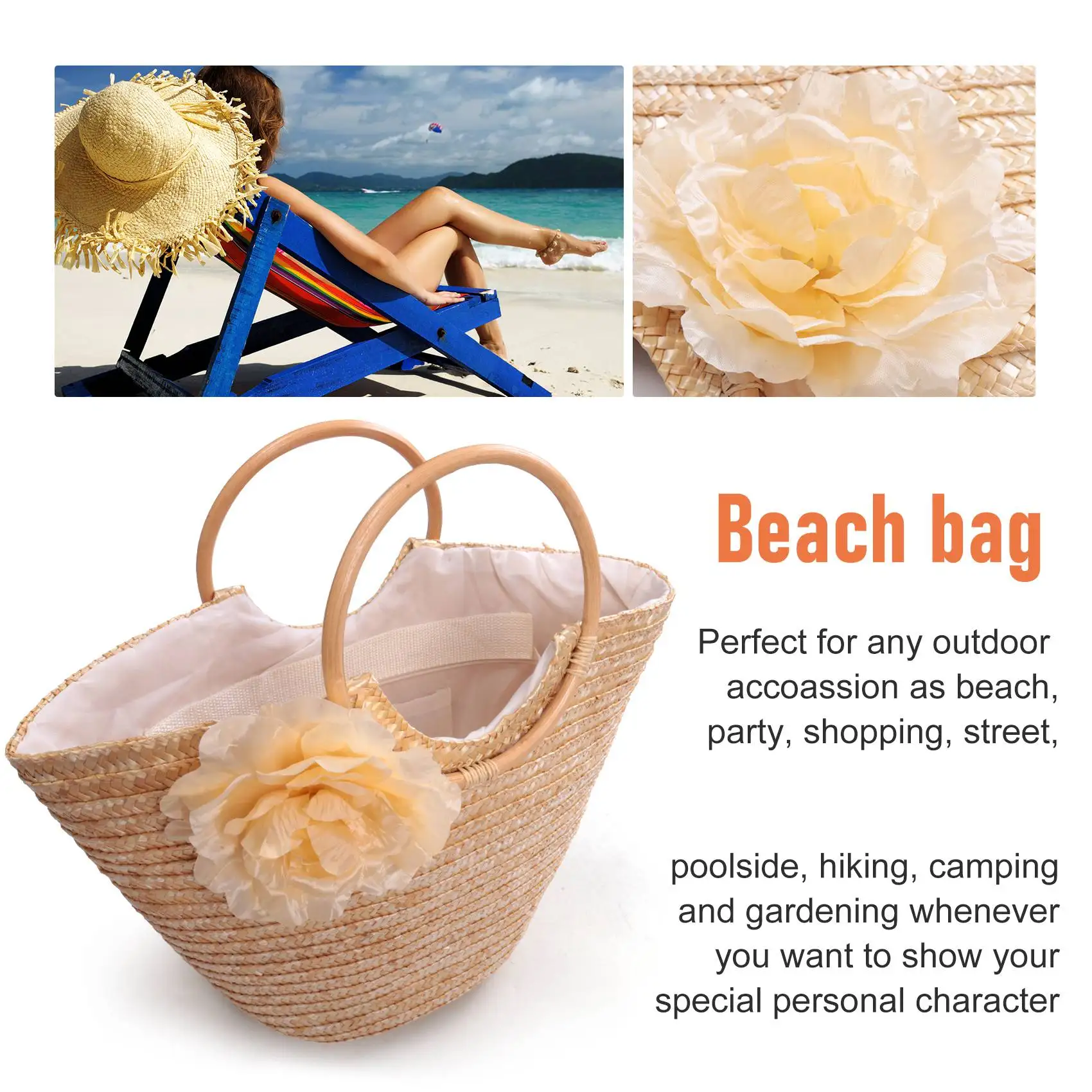 Abqr женская соломенная сумка с цветочным плетением - Фотография_5