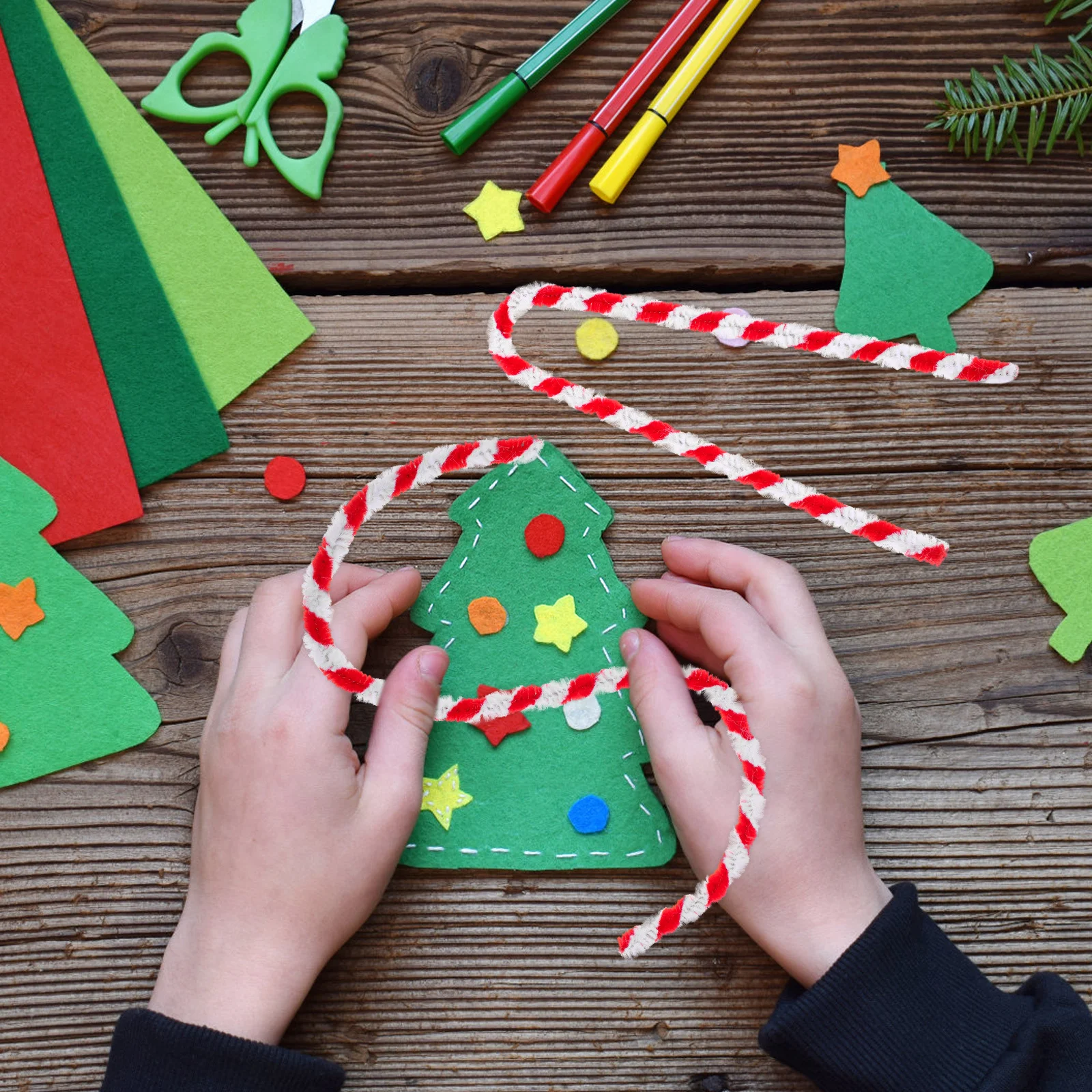 Двухцветные гибкие стебли из синели своими руками для детей - Фотография_2