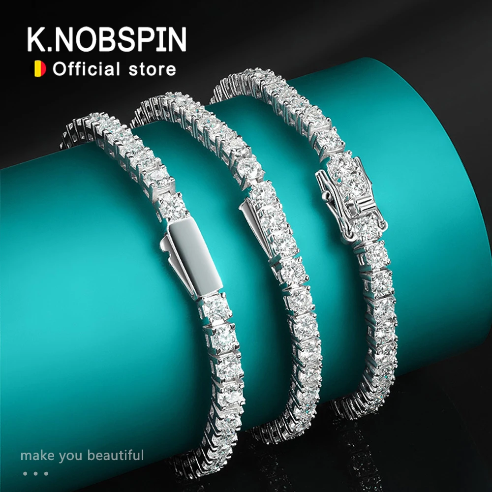 Knobspin d vvs1 теннисный браслет с муассанитом