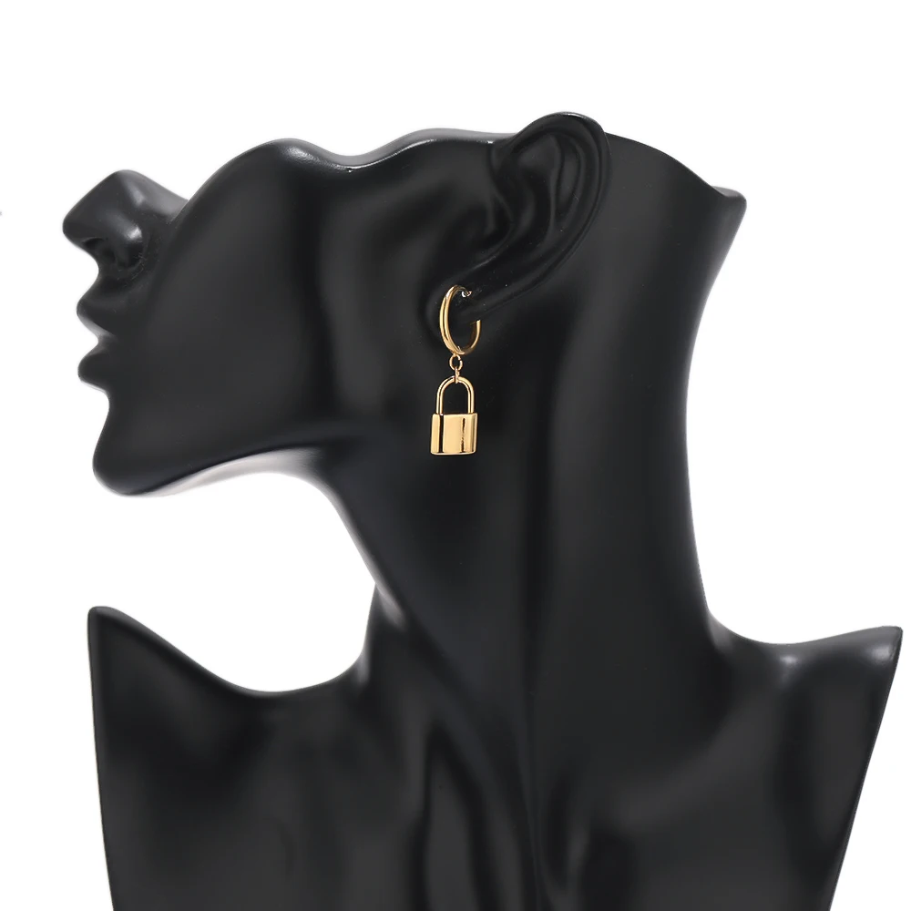 Позолоченные серьги-обнимашки из нержавеющей стали - Фотография_6