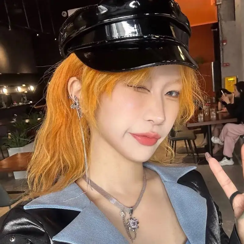 L5ya глянцевый черный берет шляпа - Фотография_2