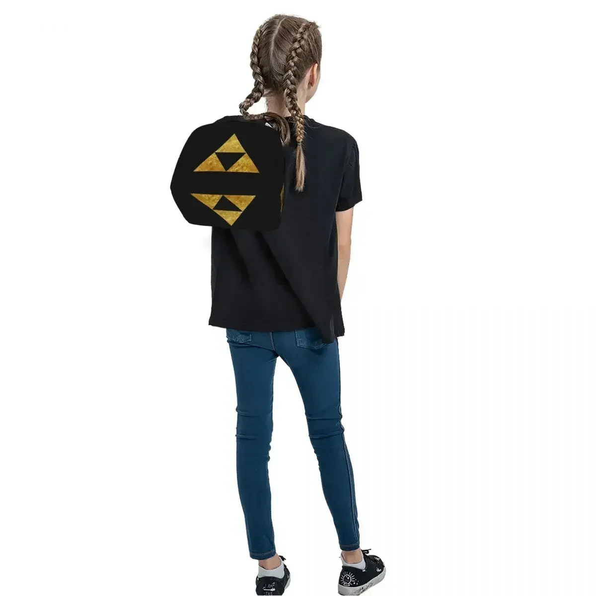 Золотые изолированные сумки для обеда с символом triforce zelda - Фотография_6