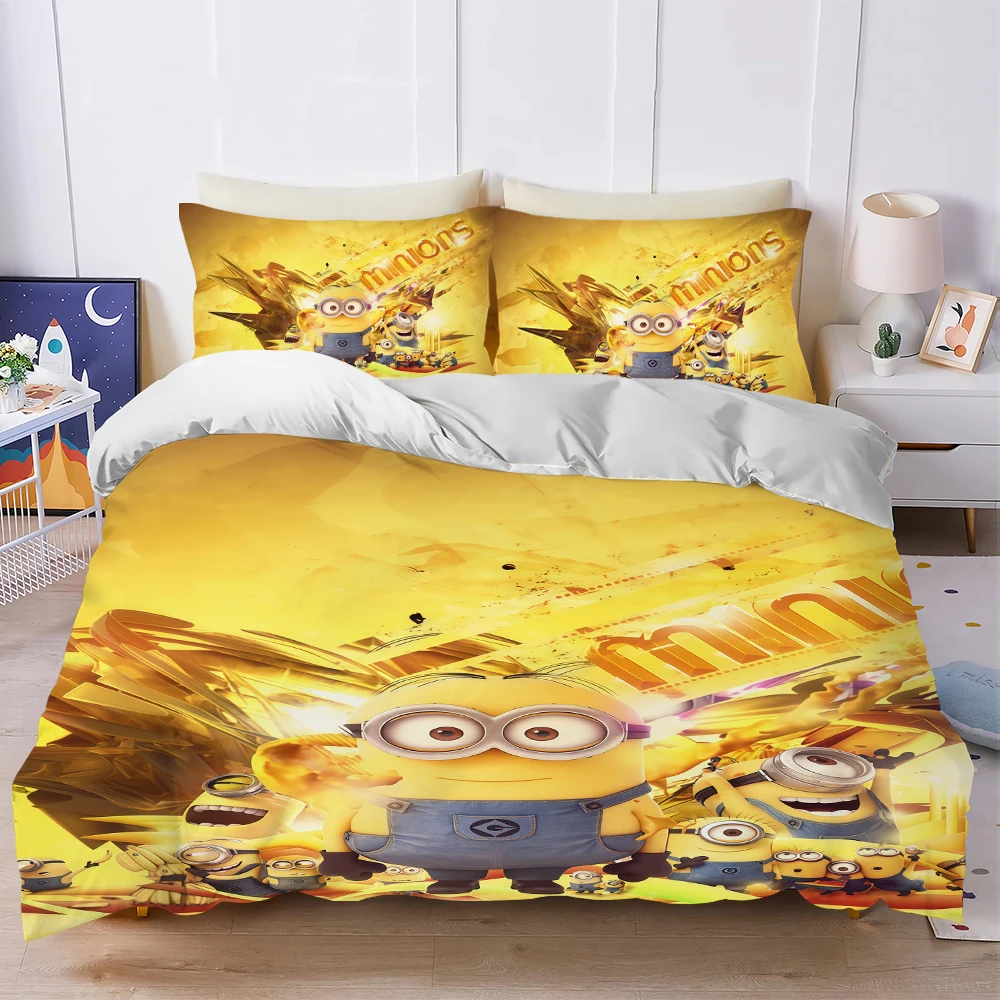 Милый желтый комплект пододеяльников m-minions с героями мультфильмов - Фотография_6