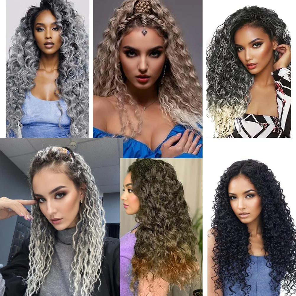 Deep wave braiding hair  synthetic - Фотография_6