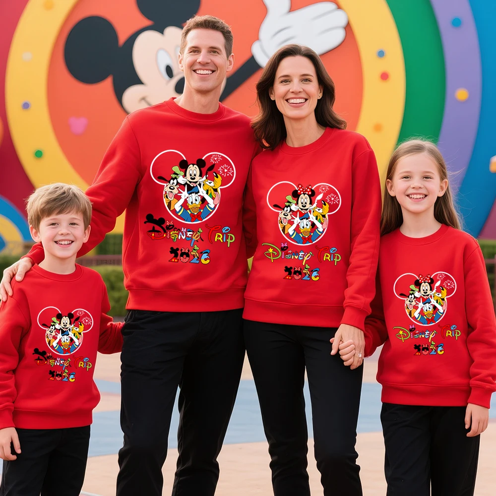 Хлопковая толстовка с принтом disney family trip 2026 - Фотография_6
