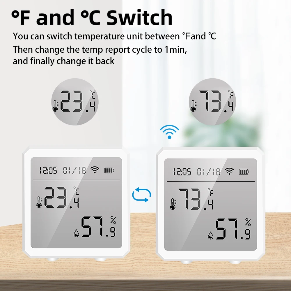 Смарт-датчик температуры и влажности tuya zigbee