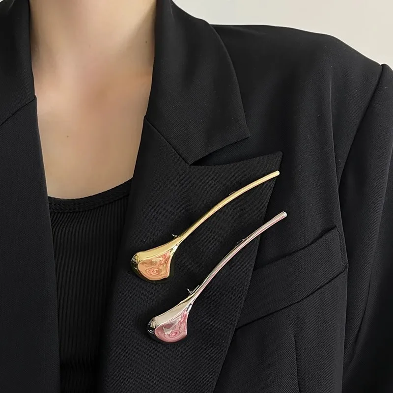 Винтажная глянцевая металлическая брошь с листьями гинкго для женщин