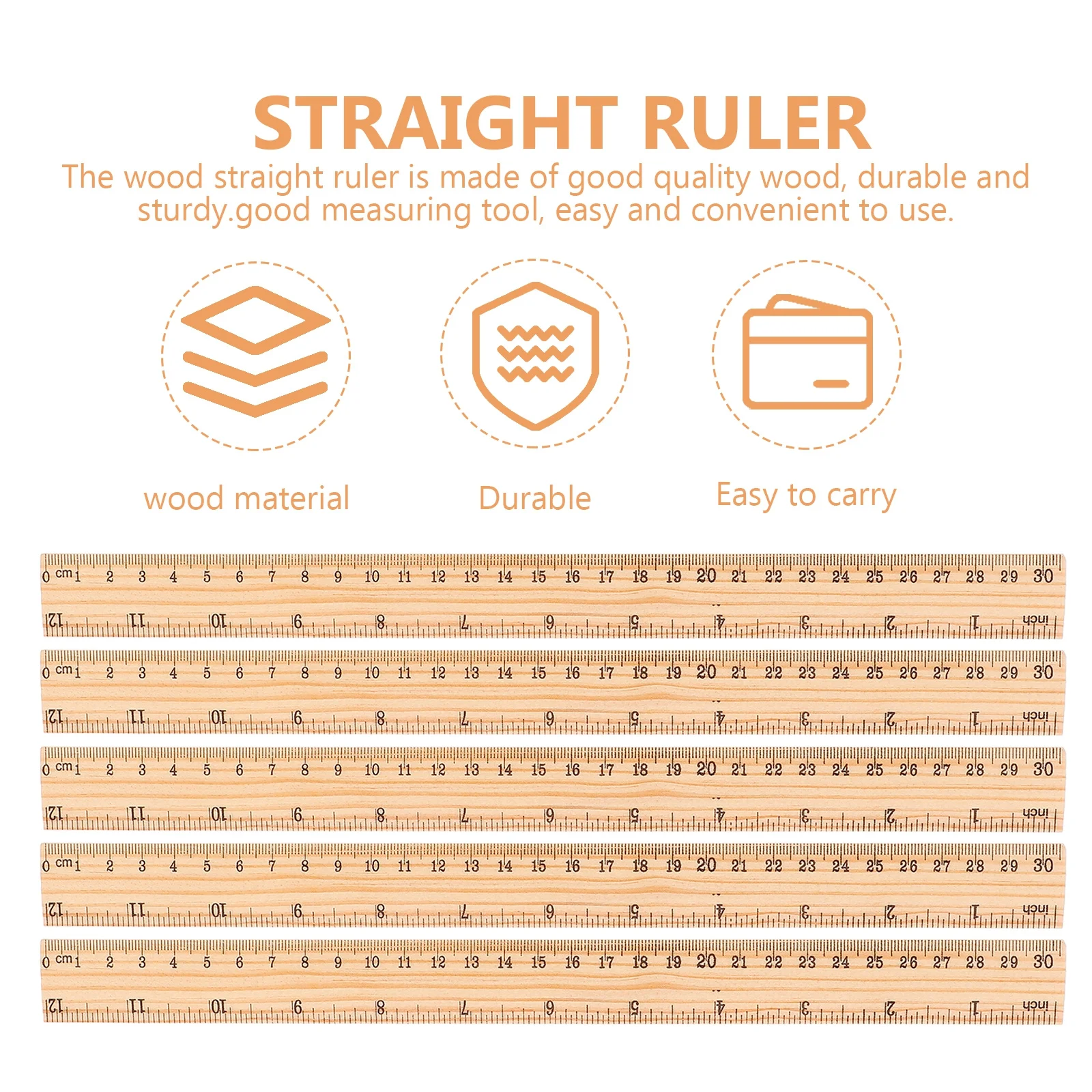 Экологически чистая деревянная прямая линейка