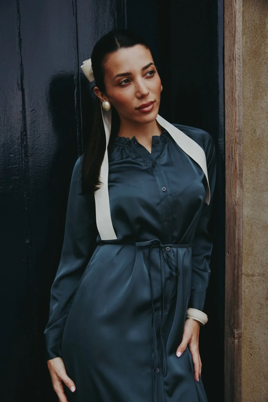 As aw25 атласное платье элегантная - Фотография_5