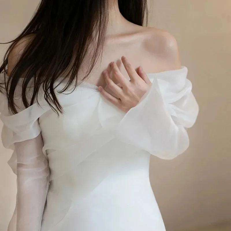 Легкое атласное свадебное платье - Фотография_4