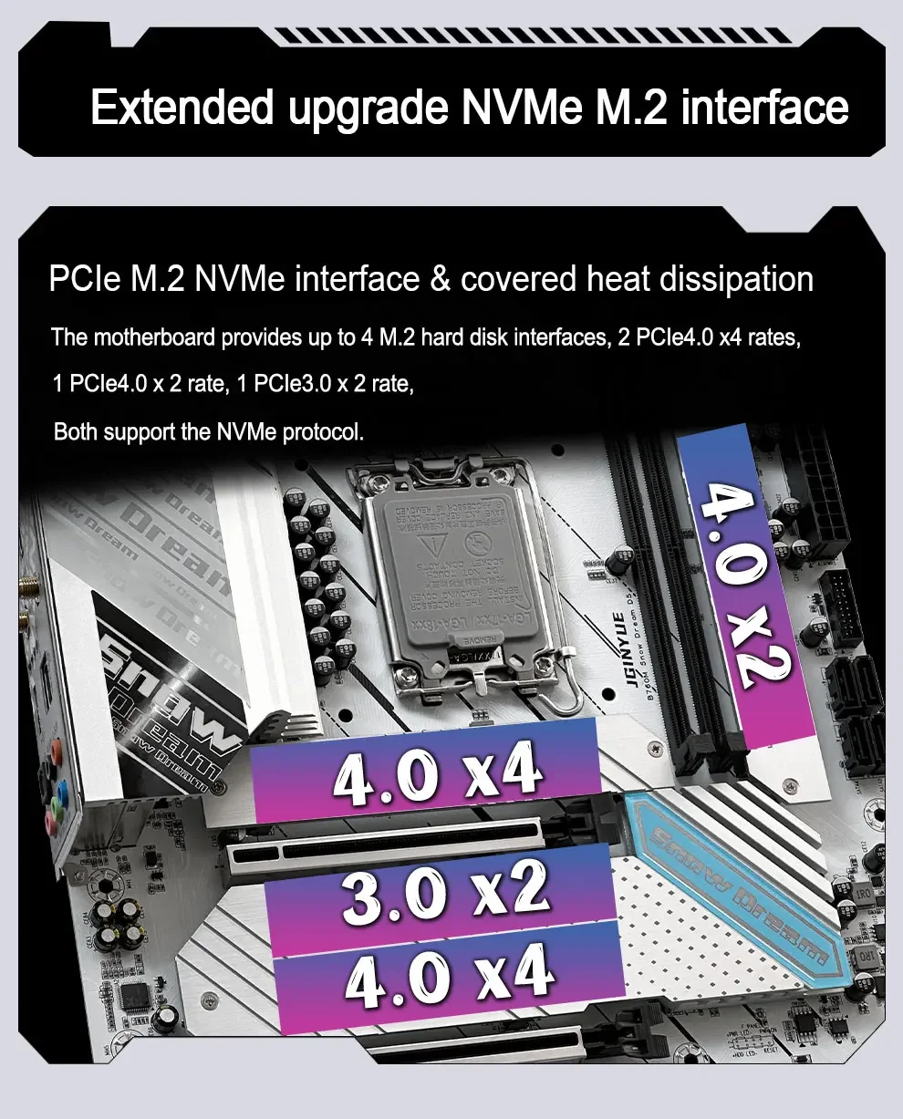 Jginyue b760m snow dream ddr5 поддерживает процессоры lga 1700 - Фотография_4
