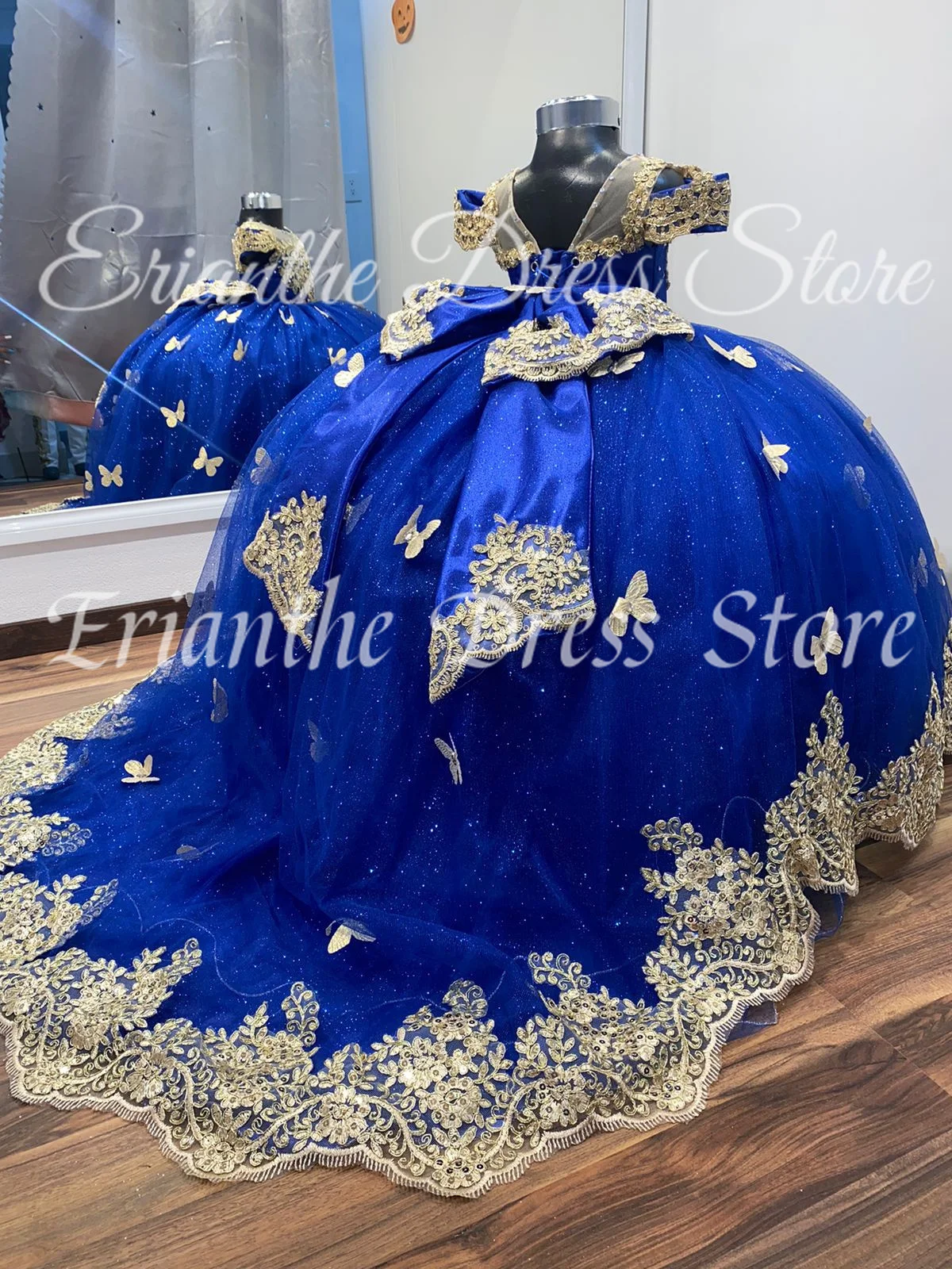 Сверкающее 3d платье с цветочным узором для девочек на свадьбу - Фотография_3