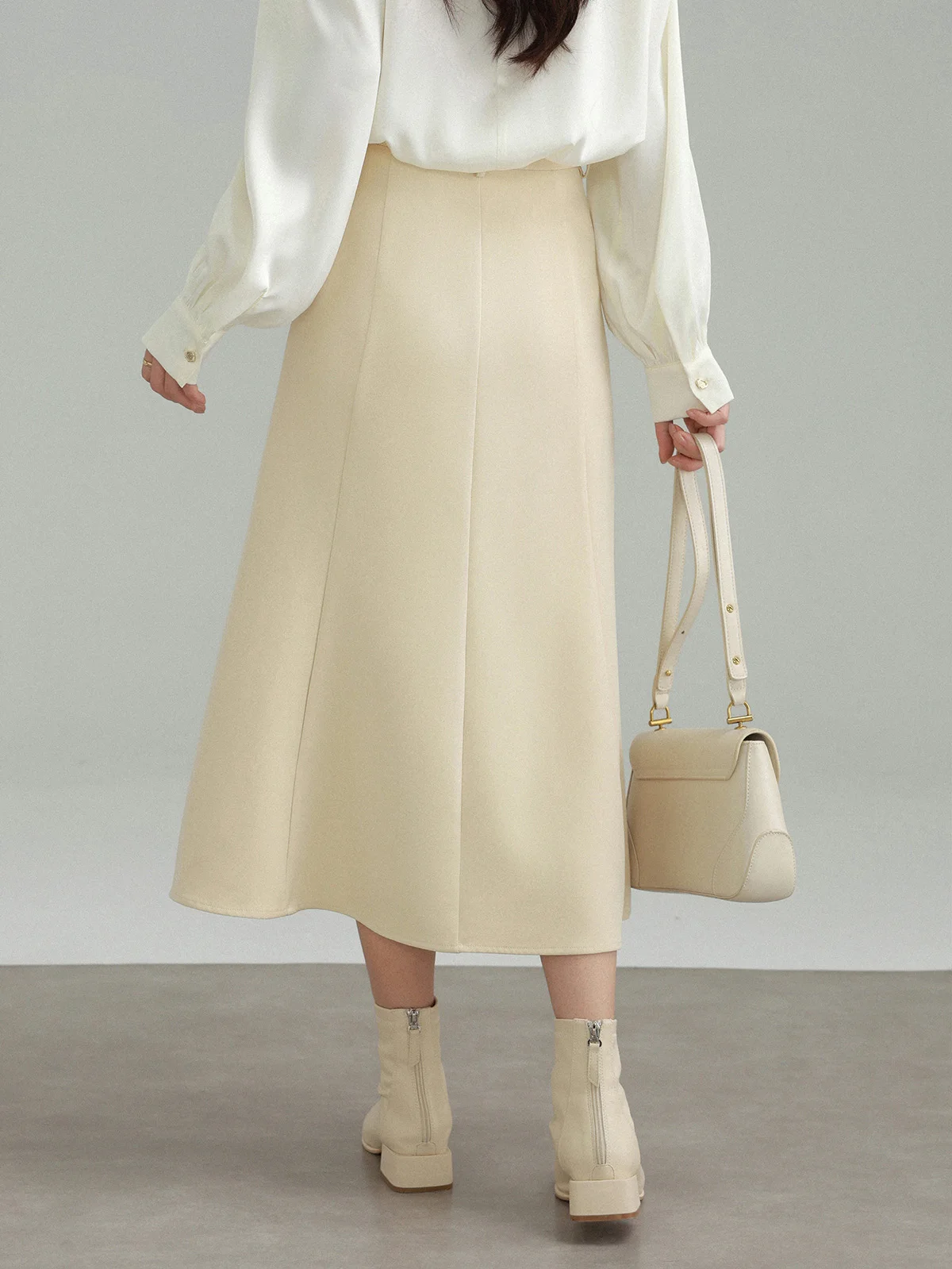 Элегантная женская юбка-миди с высокой талией - Фотография_5