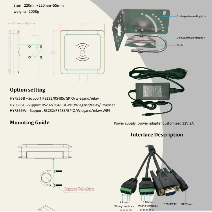Iso18000-6c пассивный rfid-считыватель - Фотография_5