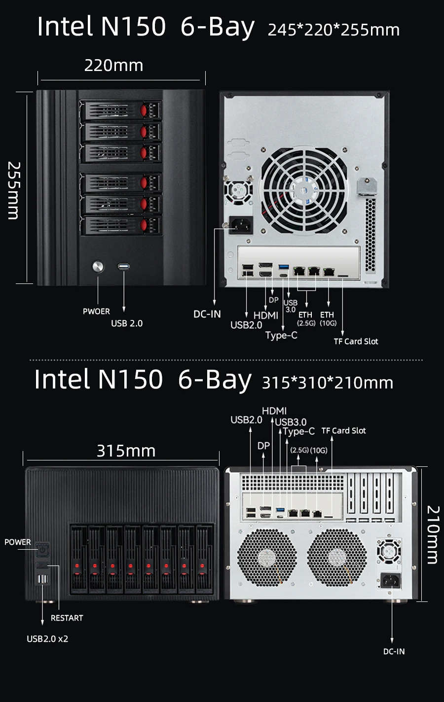 Отсеков 2,5/3,5-дюймовый жесткий диск sata intel n150 ddr5 m - Фотография_3