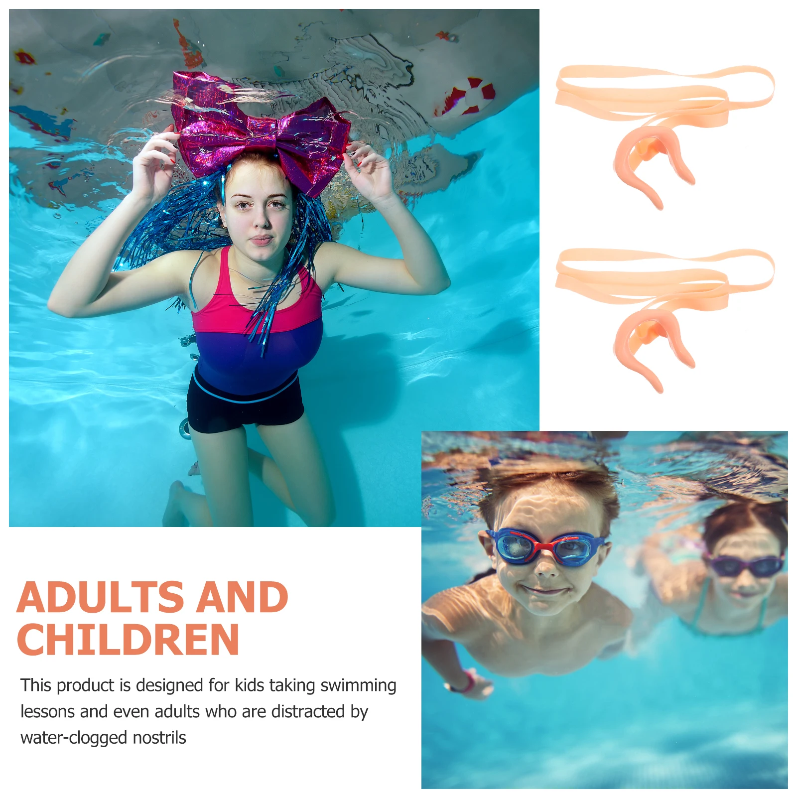 Силиконовый зажим для носа для плавания с мягкой подкладкой