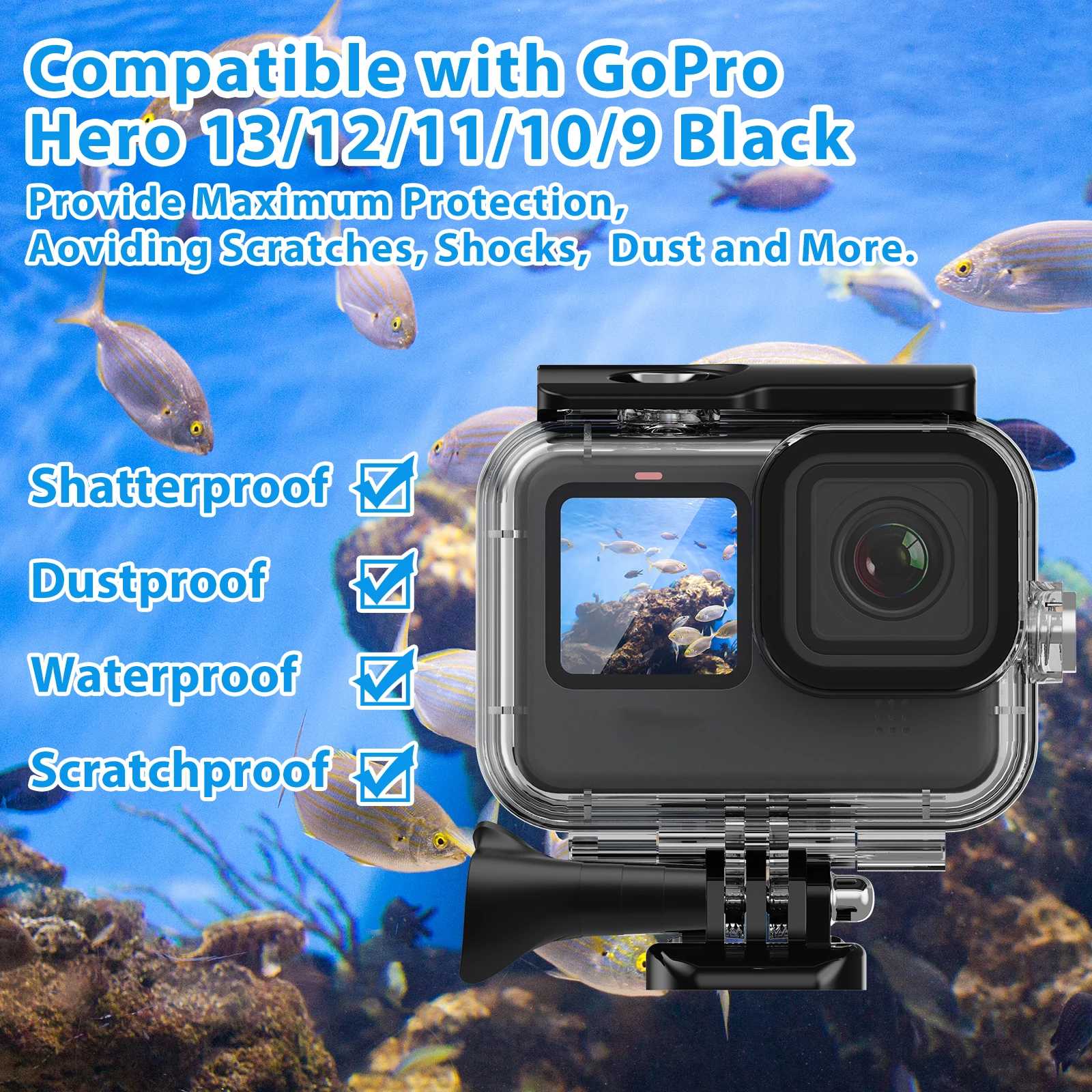 Водонепроницаемый чехол для gopro hero 13 12 11 10 9 - Фотография_4
