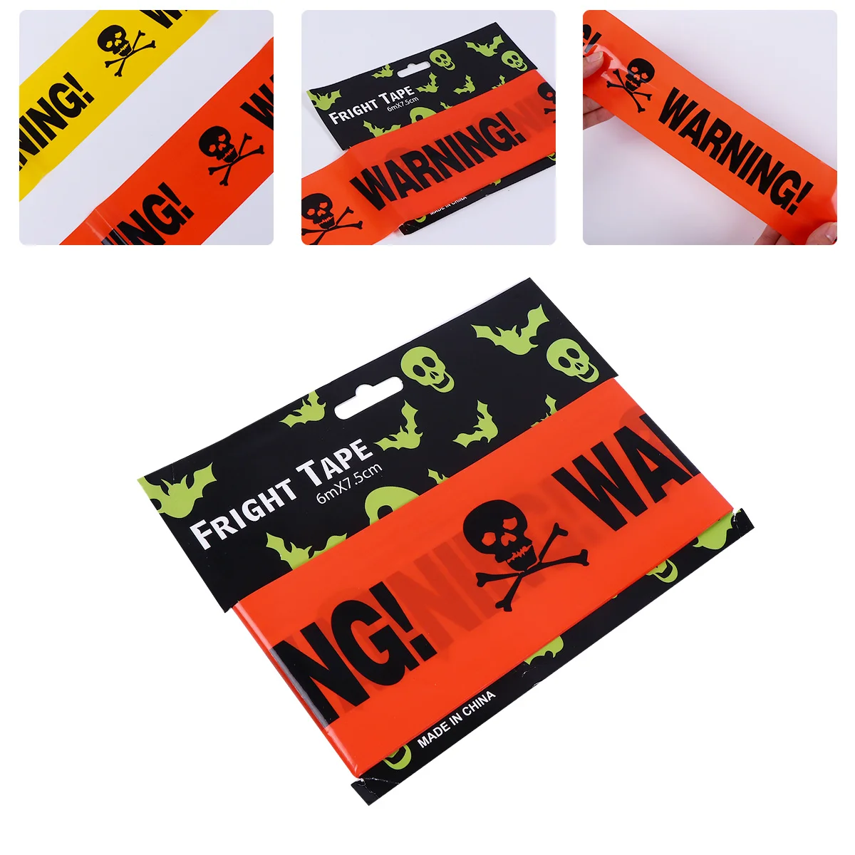 Ярко-желтый оранжевый барьерная лента для хэллоуина - Фотография_2