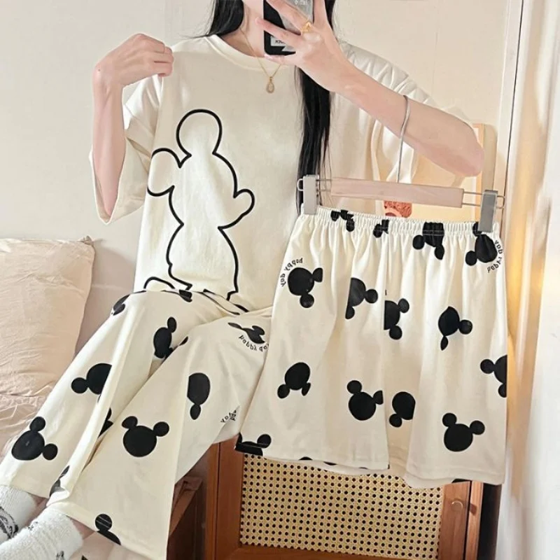 Летний женский пижамный комплект с круглым вырезом - Фотография_5