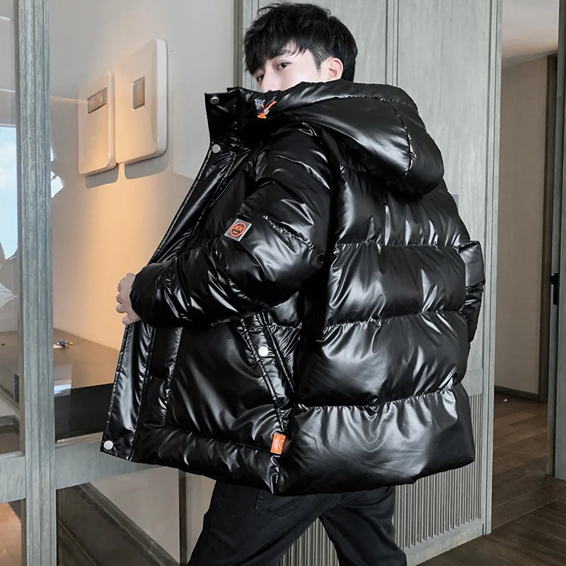 Блестящие мужские пальто размера плюс 8xl 7xl 6xl с капюшоном - Фотография_4