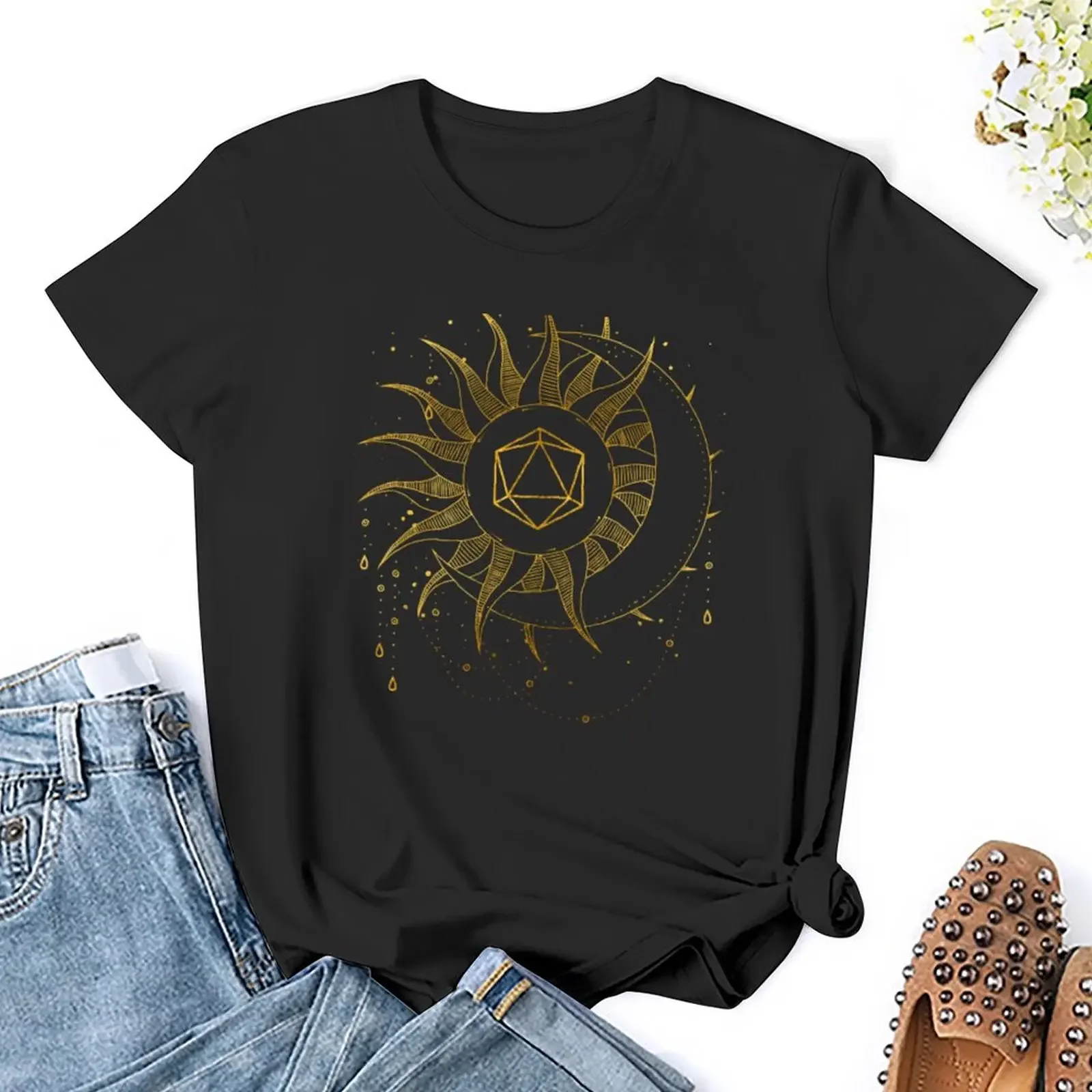 Dnd dice sun & moon: минималистичный небесный d20 для девушки - Фотография_5
