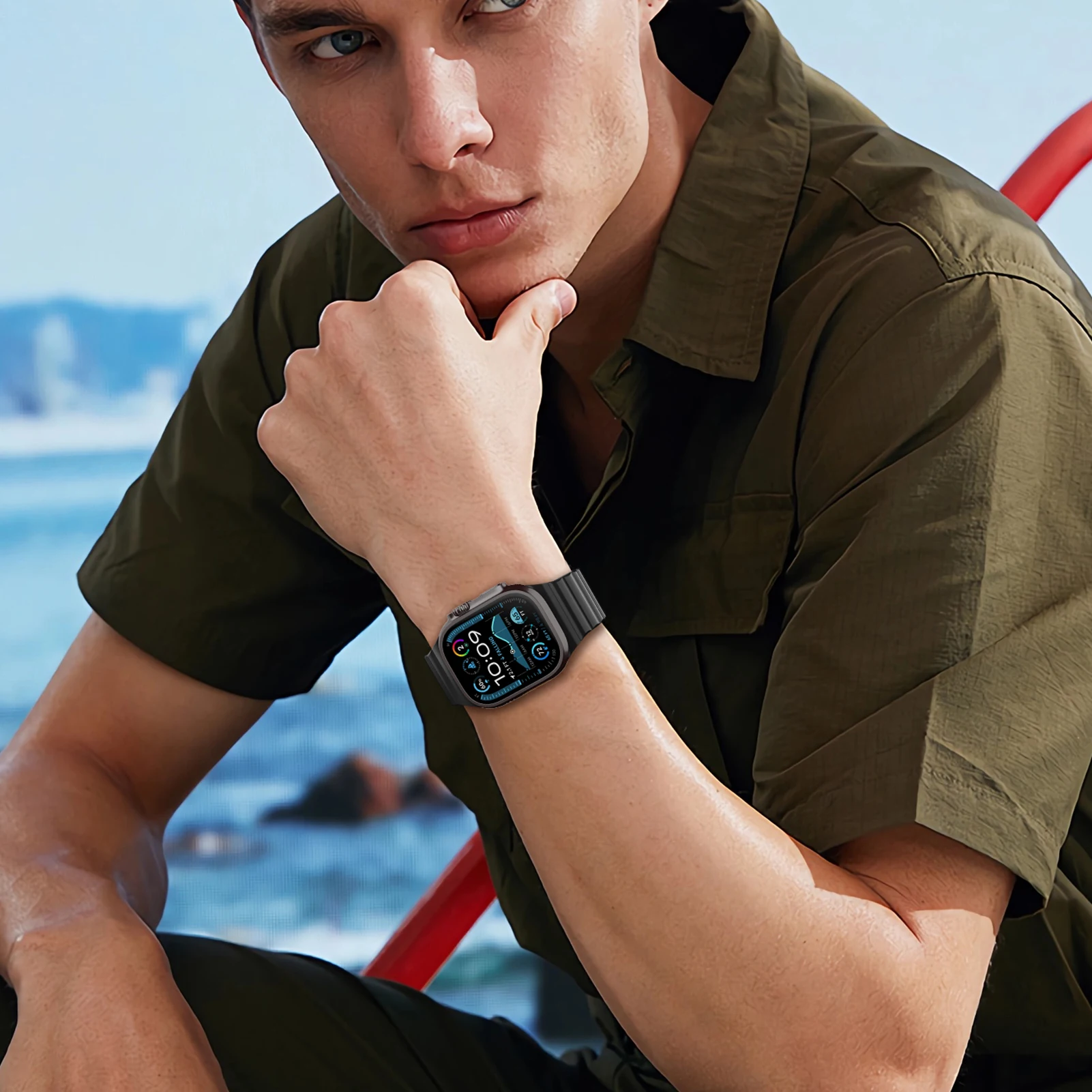 Спортивные силиконовые ремешки для часов apple - Фотография_6