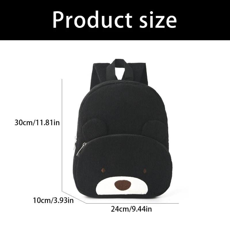 Вельветовый рюкзак с медвежьими деталями - Фотография_6