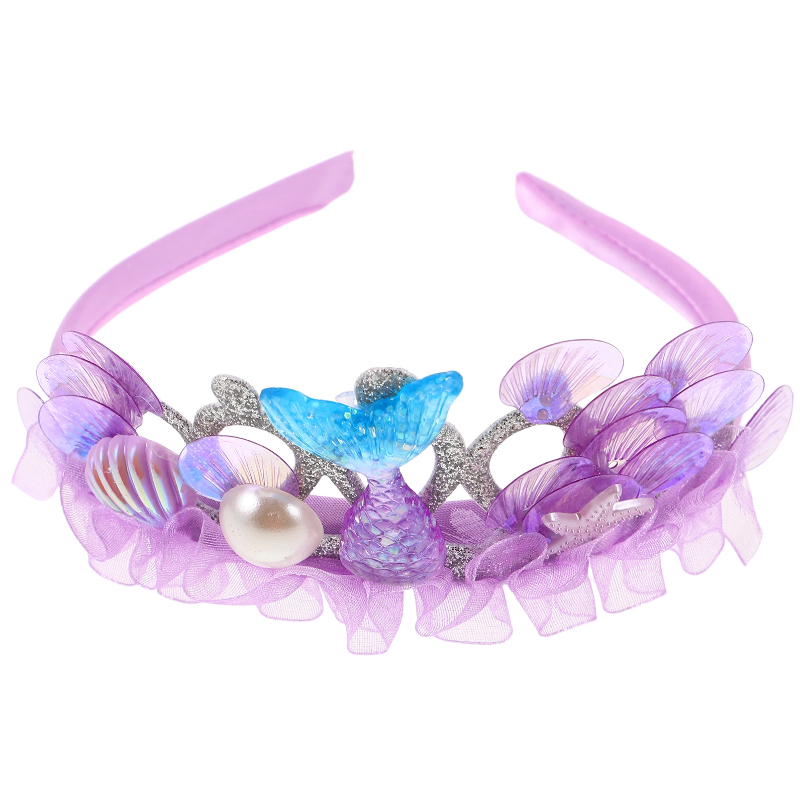 Детские повязки на голову в виде ракушки с океанскими волосами для девочек - Фотография_3