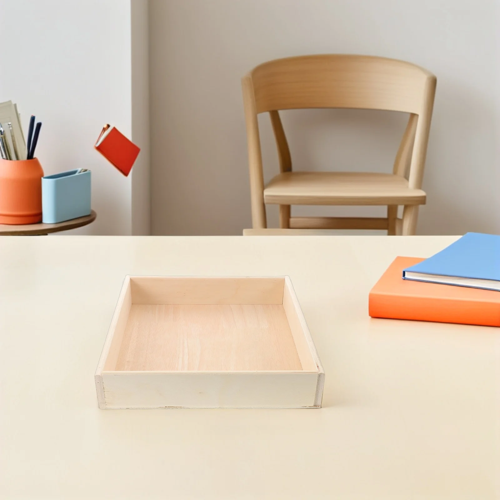 Деревянный настольный квадратный ящик для хранения песка - Фотография_2