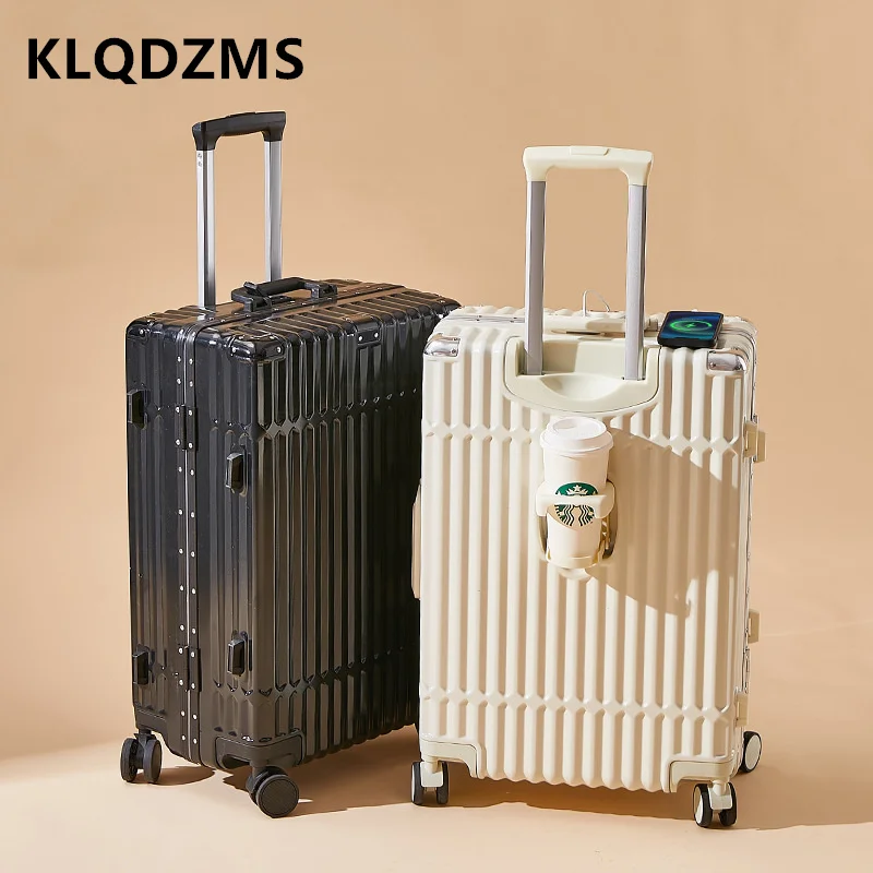 Klqdzms высококачественный чемодан с рамой из алюминиевого сплава