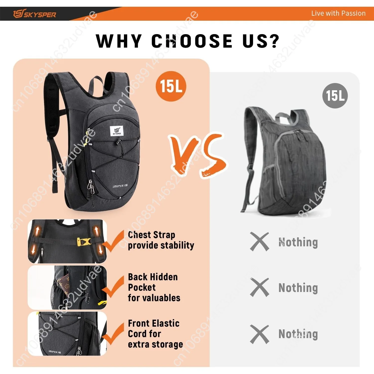 Складной походный рюкзак легкий - Фотография_5