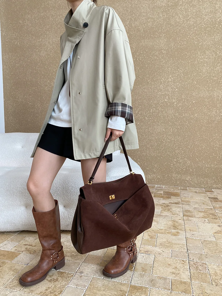 Тренчи женские клетчатые куртки - Фотография_5