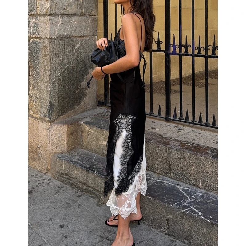 Combhasaki женский атласный жилет с кружевной отделкой и цветочным принтом - Фотография_3