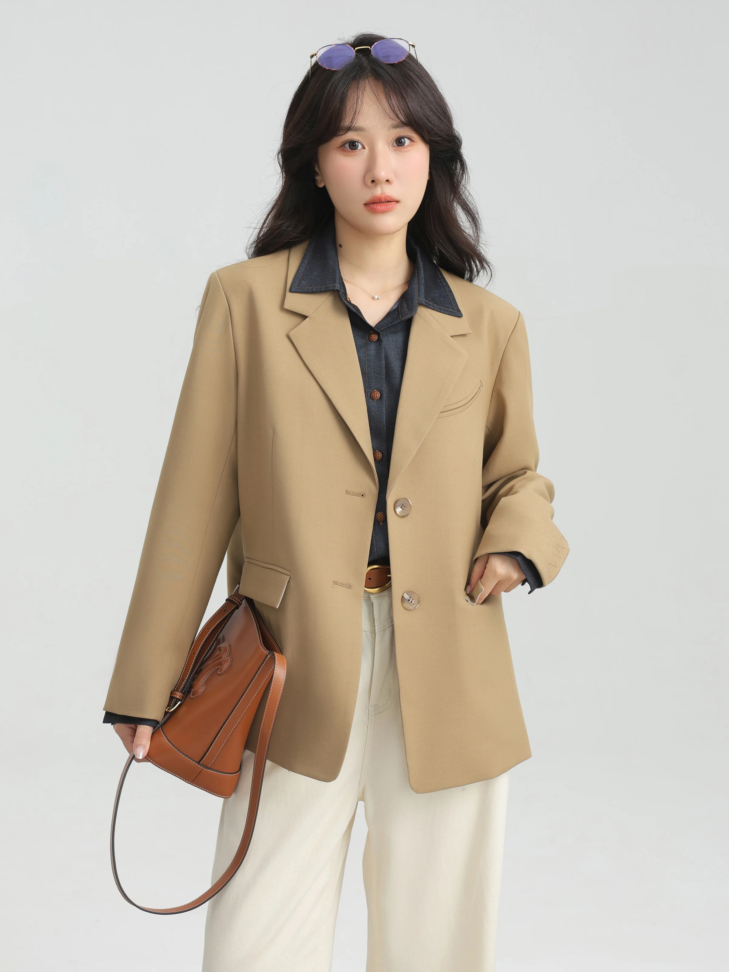 Элегантный винтажный свободный пиджак для женщин - Фотография_2