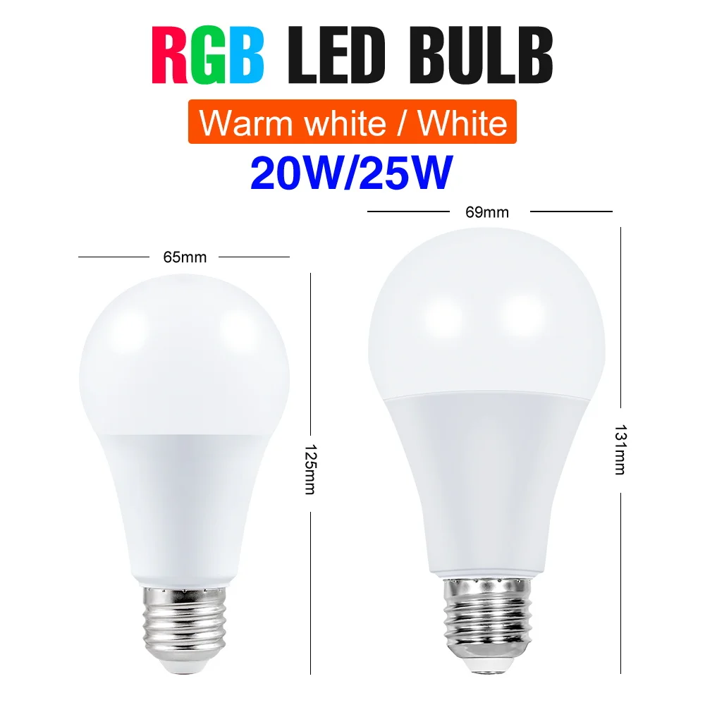 Rgb неоновый светильник e27 радужная - Фотография_5
