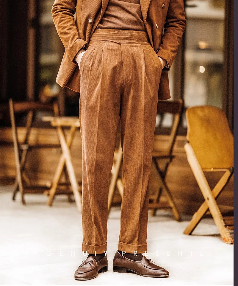 Осенне-зимний вельветовый мужской костюм-двойка - Фотография_4