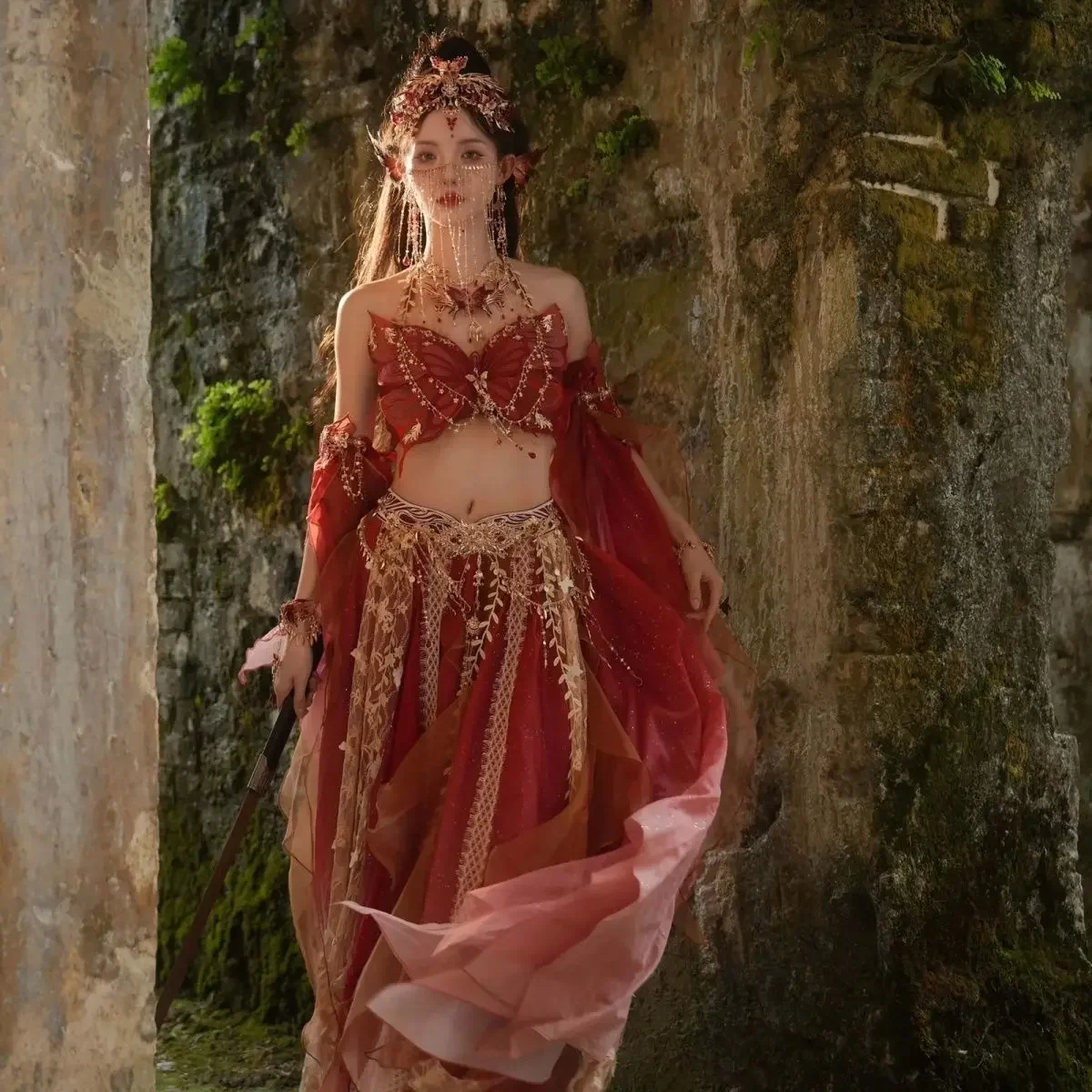 6-цветное изысканное платье ханьфу с градиентной вышивкой - Фотография_2